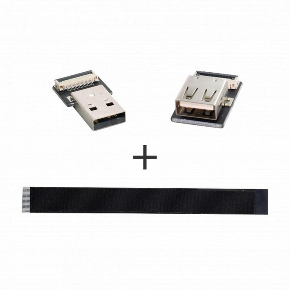USB 2.0 Type-A Male to Female Extension Data Flat Slim FPC Cable for FPV Disk Scanner Printer CC-U2-044-BK