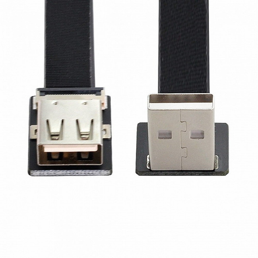 Up Angled USB 2.0 Type-A Male to Female Extension Data Flat Slim FPC Cable for FPV Disk Scanner Printer CC-U2-044-UP