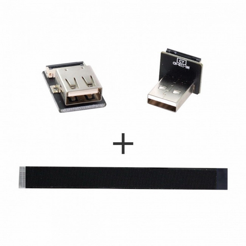 Down Angled USB 2.0 Type-A Male to Female Extension Data Flat Slim FPC Cable for FPV Disk Scanner Printer CC-U2-044-DN
