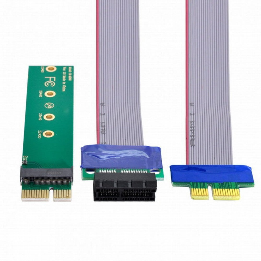 NGFF M-key NVME AHCI SSD to PCI-E 3.0 1x x1 Vertical Adapter with Cable Male to Female Extension EP-051+SA-002
