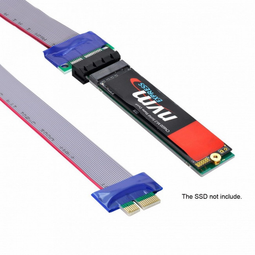 NGFF M-key NVME AHCI SSD to PCI-E 3.0 1x x1 Vertical Adapter with Cable Male to Female Extension EP-051+SA-002