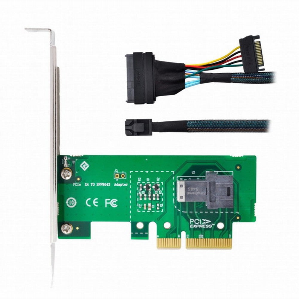 PCI-E 3.0 4.0 to SFF-8643 Card Adapter and U.2 U2 SFF-8639 NVME PCIe SSD Cable for Mainboard SSD SF-024+093