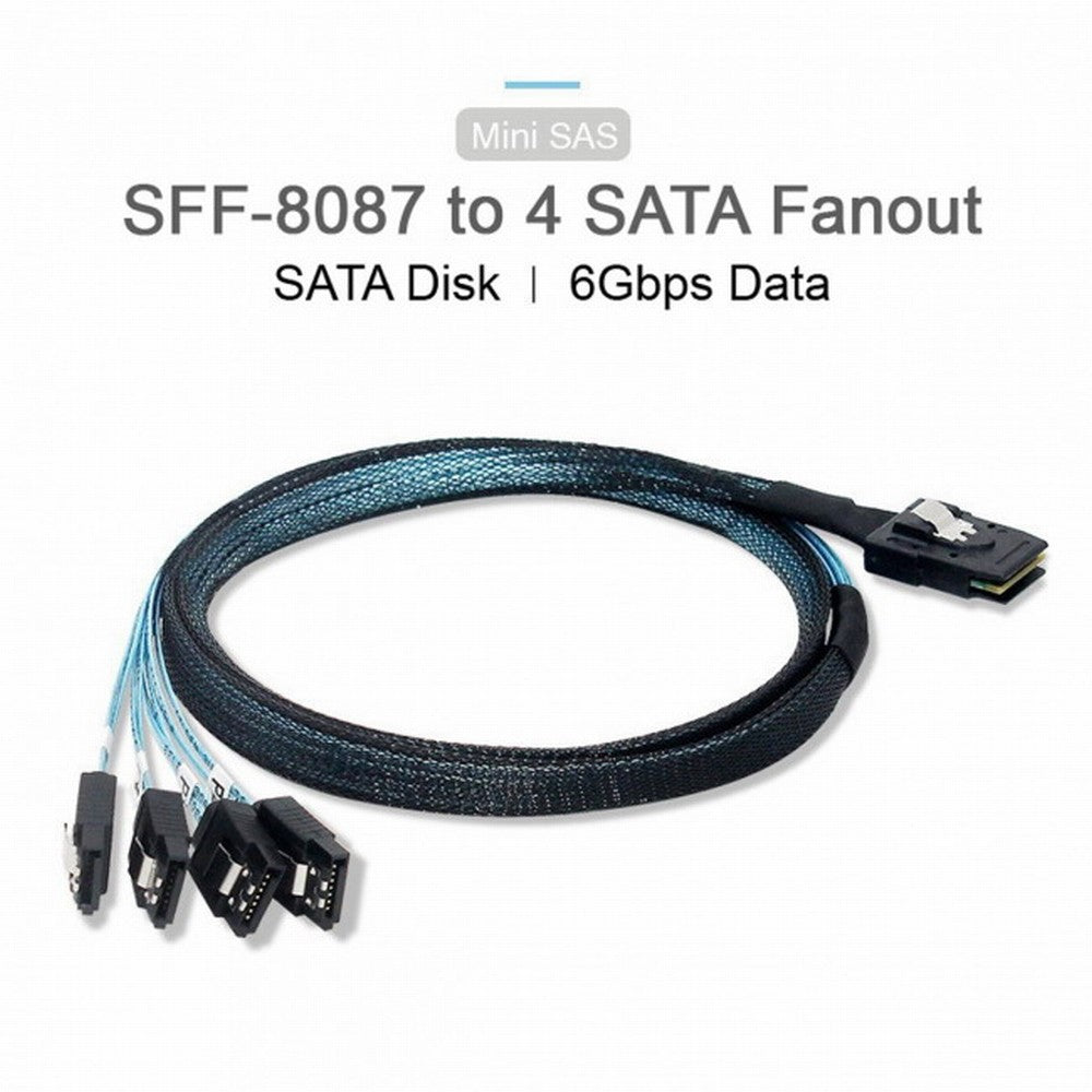 Internal Mini SAS SFF-8087Host to 4 SATA 7pin Target Hard Disk 6Gbps Data Server Raid Cable CC-SF-004