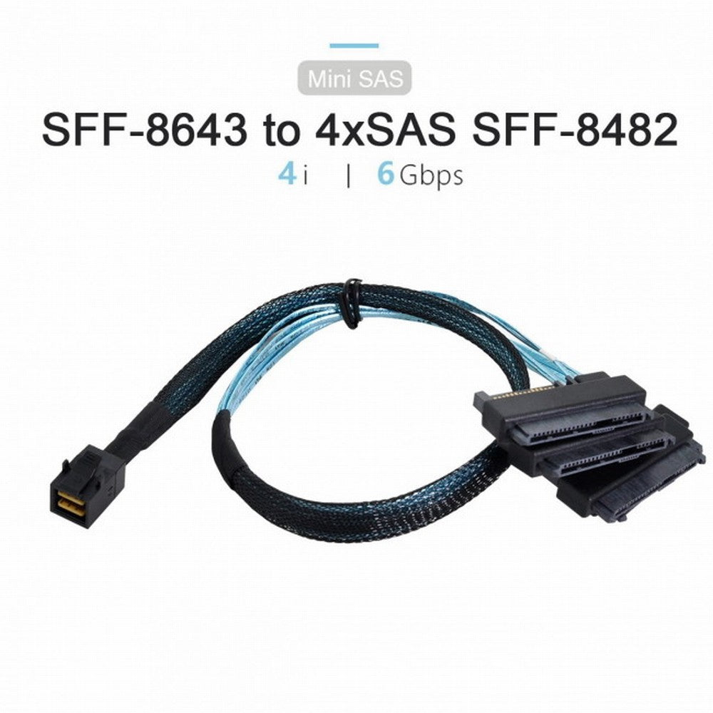 Internal Mini SAS SFF-8643 Host to 4 SAS 29Pin SFF-8482 Target Disk 6Gbps Data Server Raid Cable SF-012