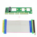 NGFF M-key NVME AHCI SSD to PCI-E 3.0 16x x16 Vertical Adapter with Cable Male to Female Extension EP-075+SA-001-GR
