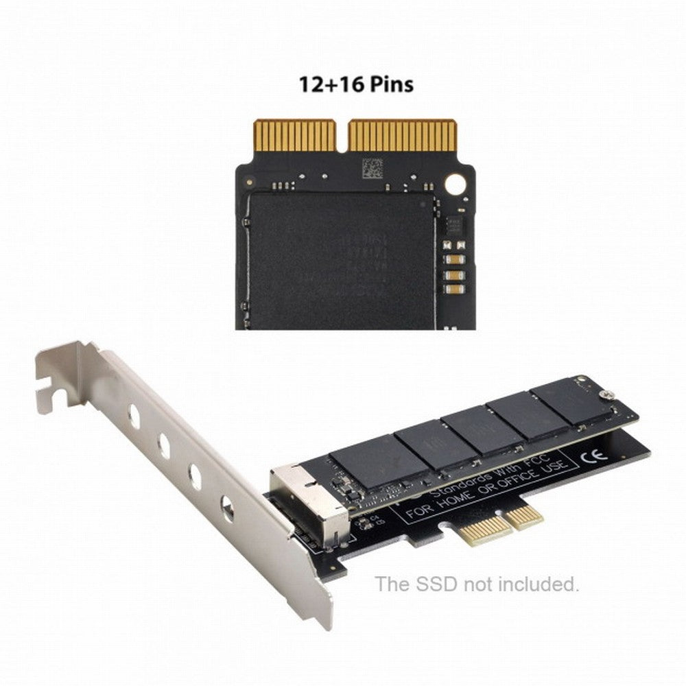 PCI Express PCI-E 1X to 12+16Pin 2013-2017 Mac Pro Air SSD Convert Card for A1493 A1502 A1465 A1466 SA-143
