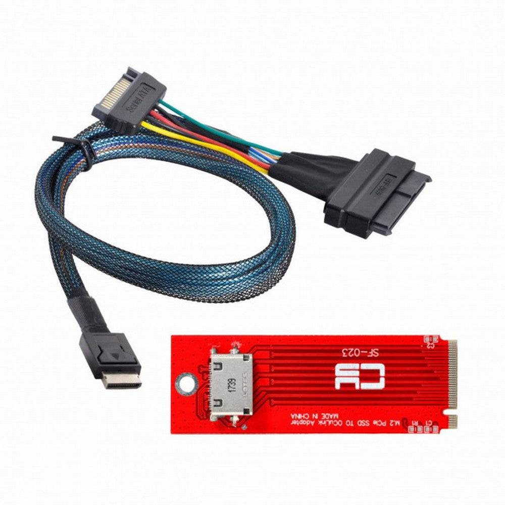 U.2 SFF-8639 Cable PCI-E 3.0 M.2 M-key to Oculink SFF-8612 SFF-8611 Host Adapter for PCIe Nvme SSD 2260 SF-017+023