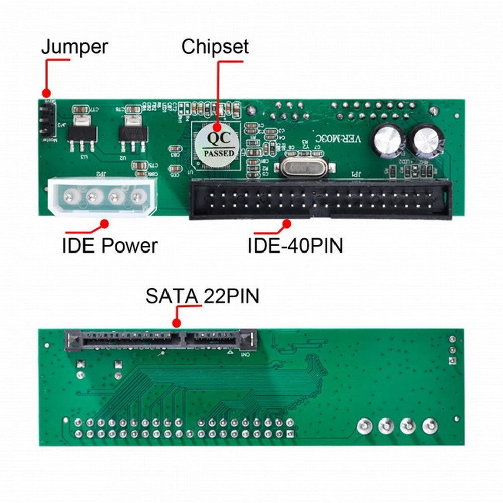 SATA Disk to IDE/PATA 40Pin Motherboard Converter Adapter PCBA for Desktop 2.5 3.5" Hard Disk Drive EP-014