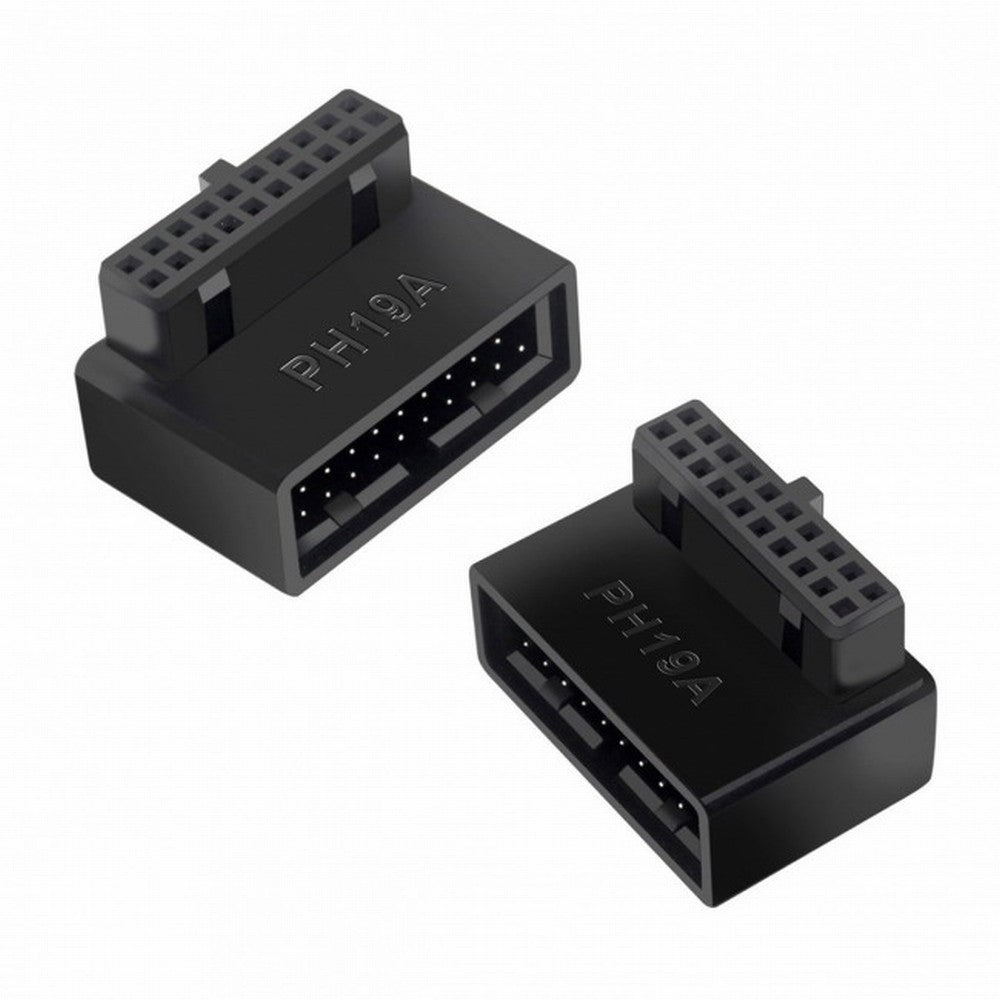 1Set USB 3.0 20pin Male to Female Extension Adapter Up Down Angled 90 Degree Overmold U3-091