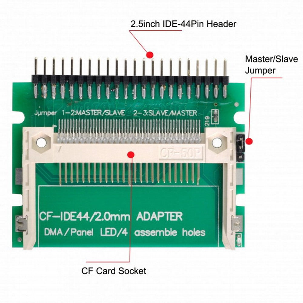 CF Compact Flash Merory Card to Laptop 2.5" 44 Pins Male IDE Hard Disk Drive HDD SSD Adapter EP-030