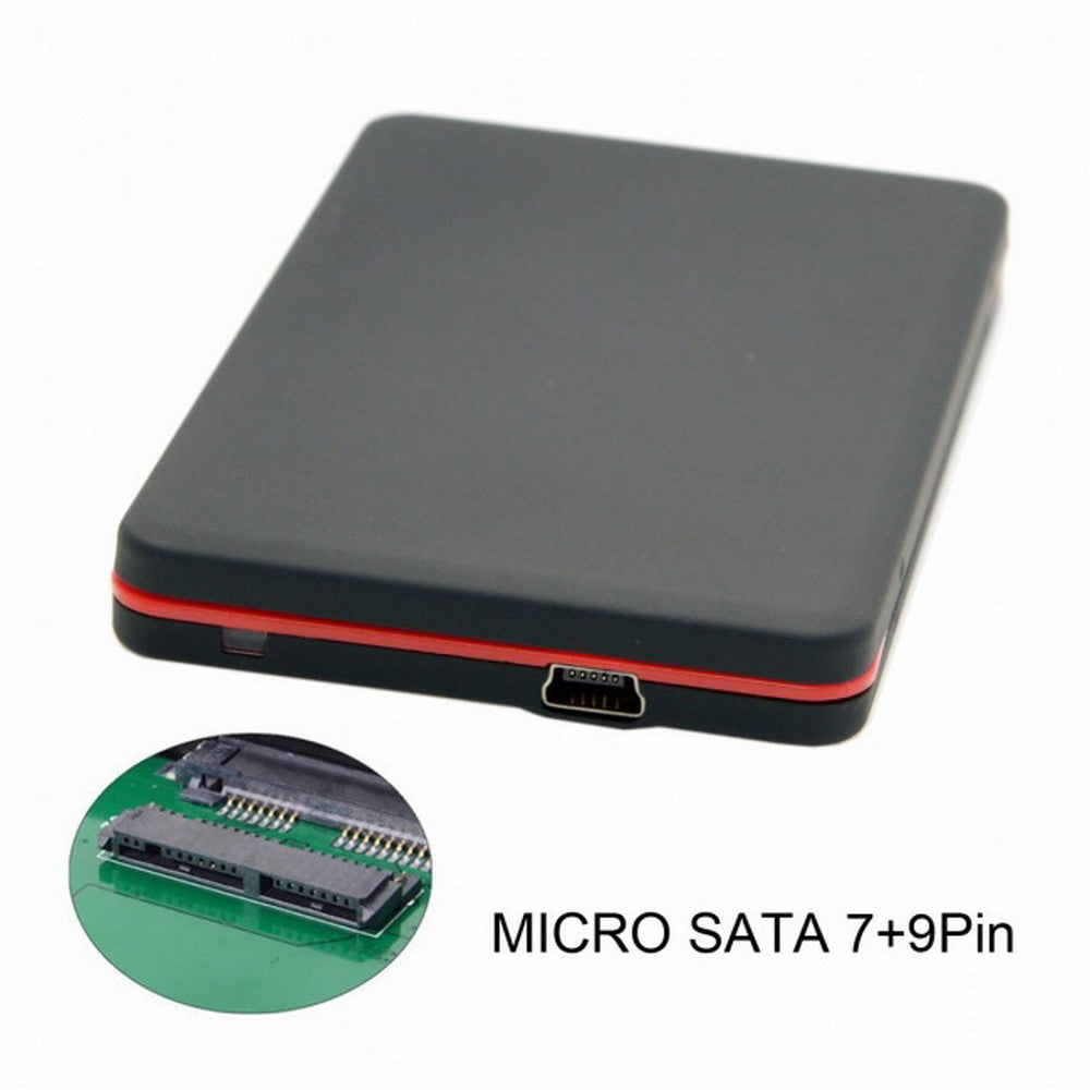 USB2.0 480Mbps to 1.8 inch Micro SATA 16pin 7+9 SSD HDD External Hard Disk Enclosure U2-120