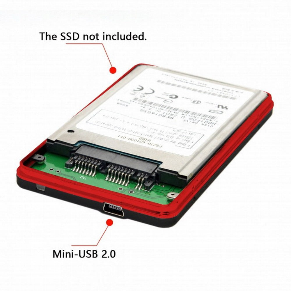 USB2.0 480Mbps to 1.8 inch Micro SATA 16pin 7+9 SSD HDD External Hard Disk Enclosure U2-120