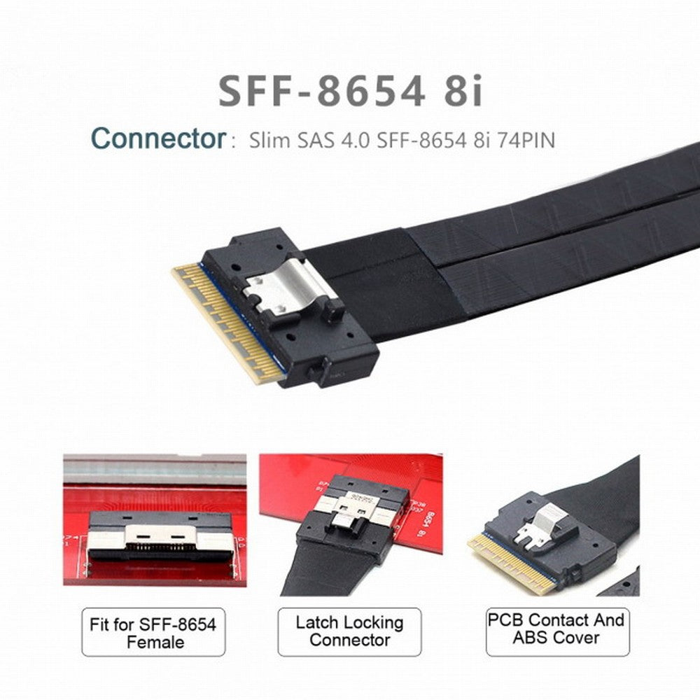 PCI-E Ultraport Slimline SAS Slim 4.0 SFF-8654 8i 74pin to Dual SFF-8087 Mini SAS Cable PCI-Express SF-029