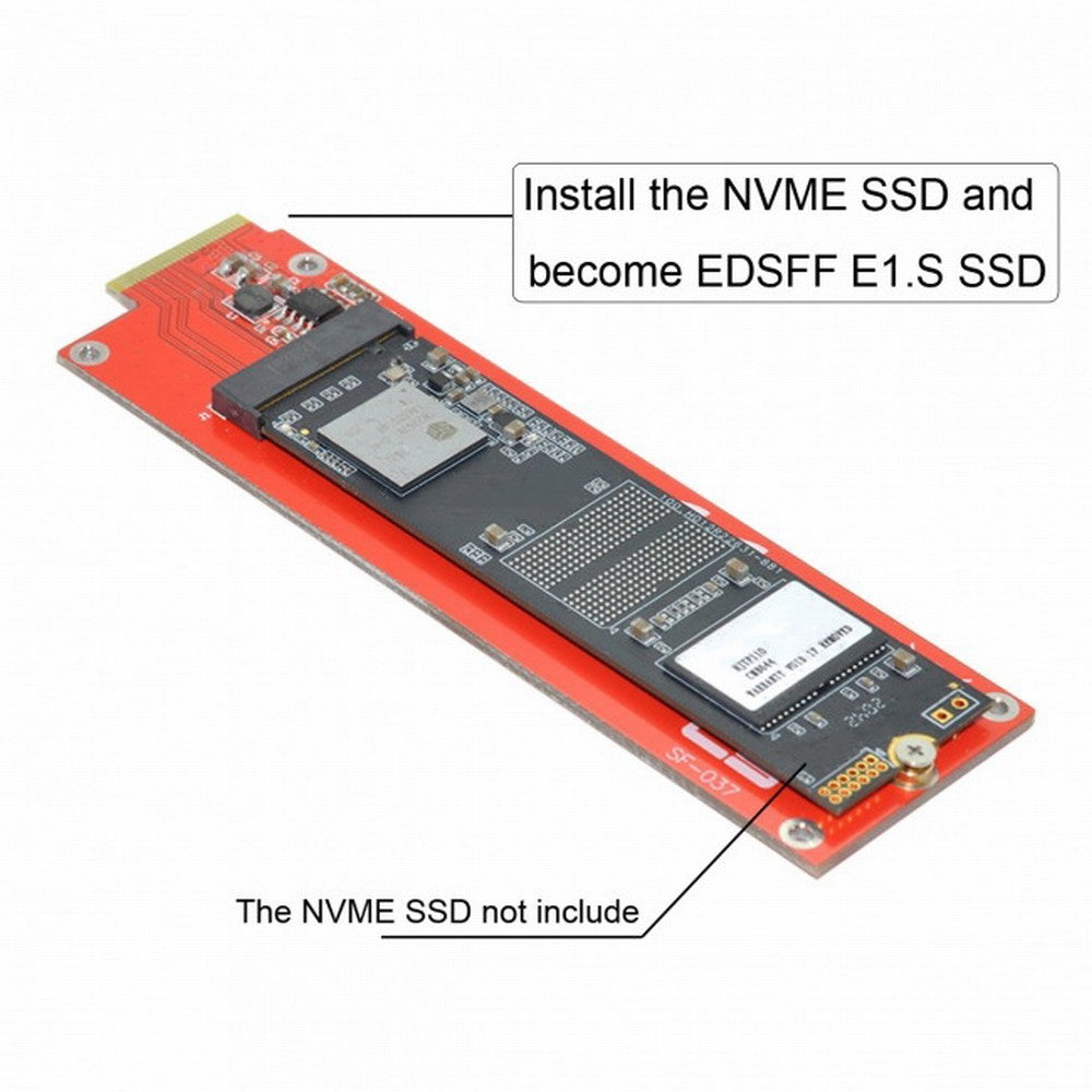 NVMe NGFF M-key 4X Host Adapter to Ruler 1U GEN-Z EDSFF Short SSD E1.S Carrier Adapter SF-037