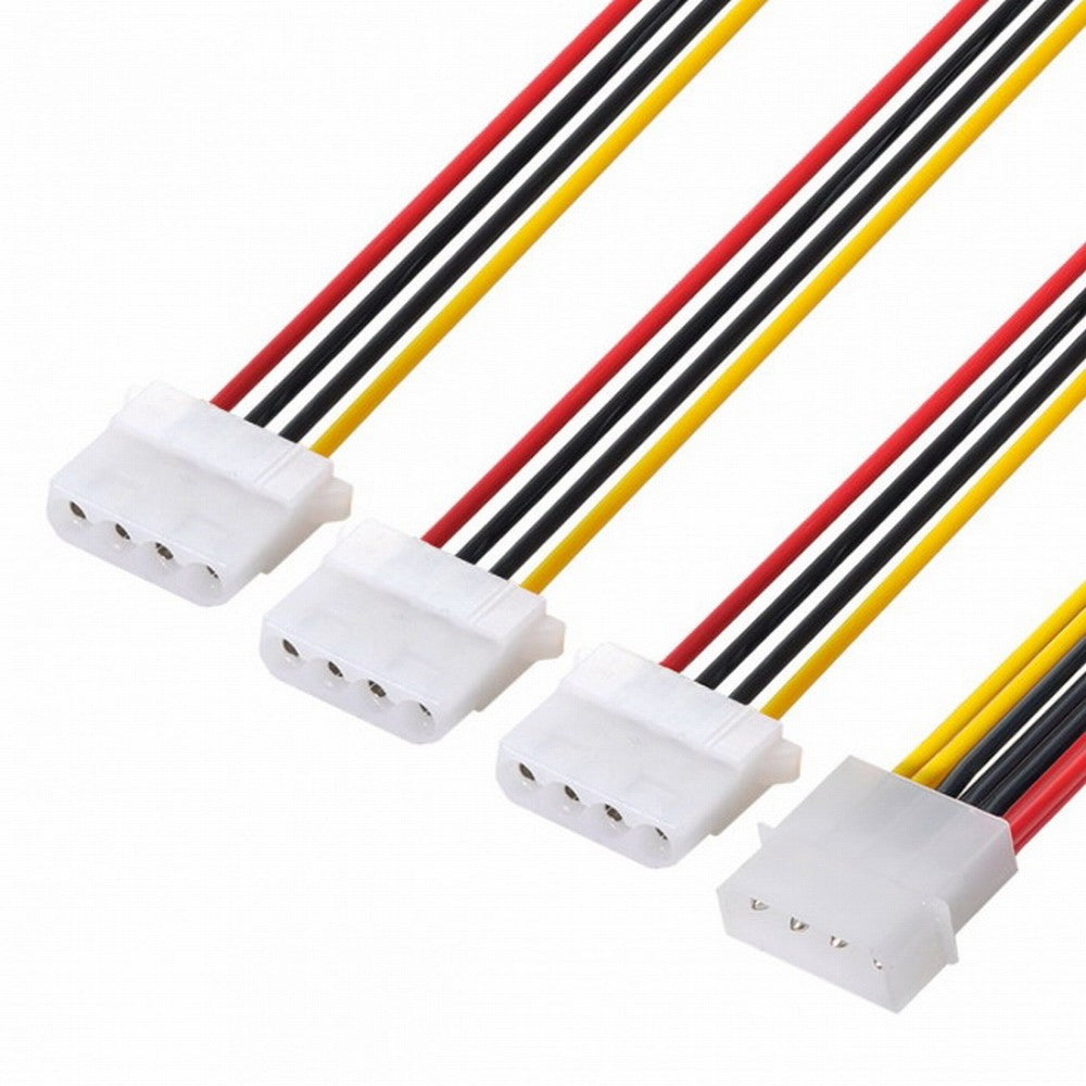 IDE 4 Pin Male to 3 IDE Female Y Type Splitter Power supply Extension Cable 10cm for Hard Disk SA-086