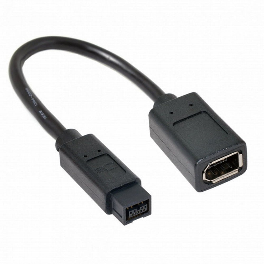 IEEE 1394 6Pin Female to 1394b 9Pin Male Firewire 400 to 800 Cable 20cm CA-012