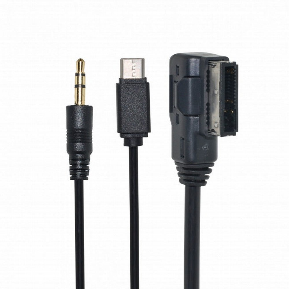 Media In AMI MDI to Stereo 3.5mm Audio USB-C Aux Adapter Cable For Car VW AUDI 2014 A4 A6 Q5 Q7 CA-036