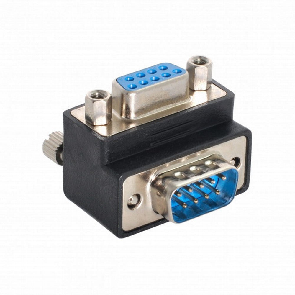 Up Angled 90 Degree RS232 D-Sub 9Pin Male Screw Type to Female Nut Type Extension Adapter DB-001-UP