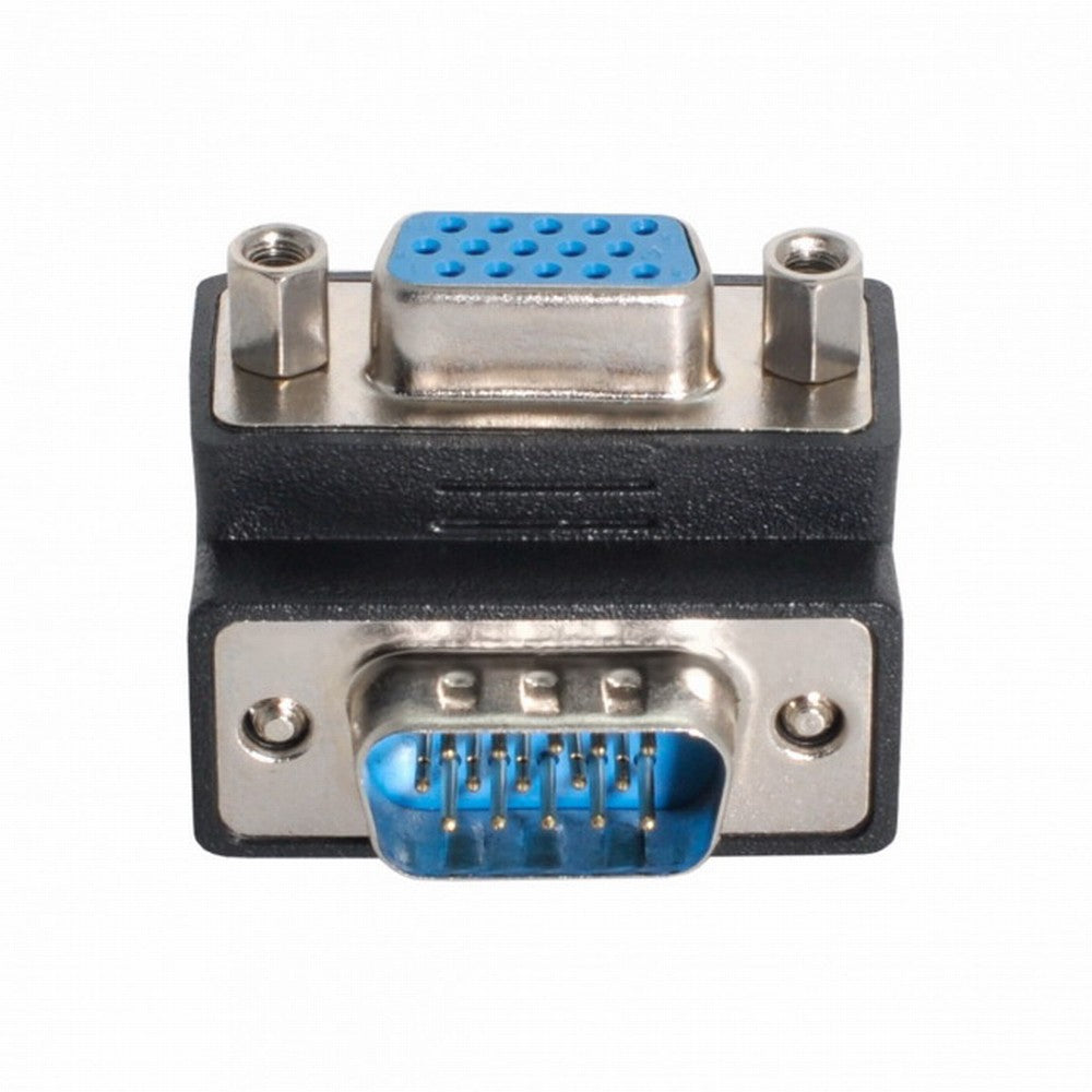 90 Degree Up Angled VGA SVGA Male To Female Extension Adapter for Monitor Projector DB-002-UP