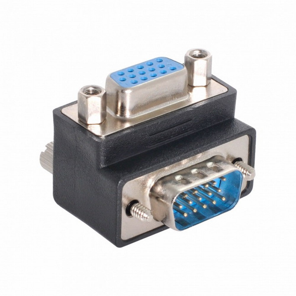 90 Degree Up Angled VGA SVGA Male To Female Extension Adapter for Monitor Projector DB-002-UP