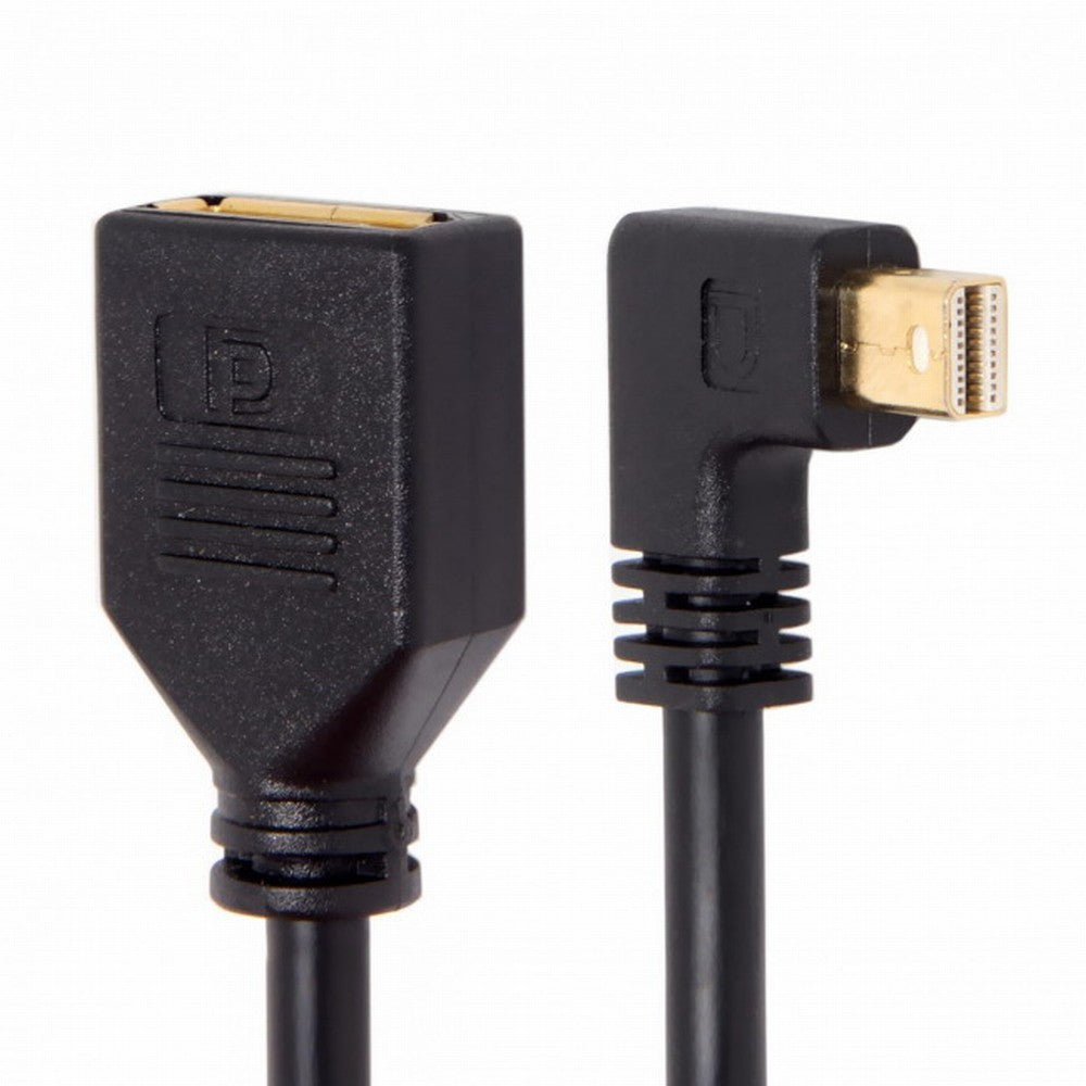 Left Angled Mini DP DisplayPort 90 Degree to DisplayPort Female Cable for Displays Monitors DP-013-LE