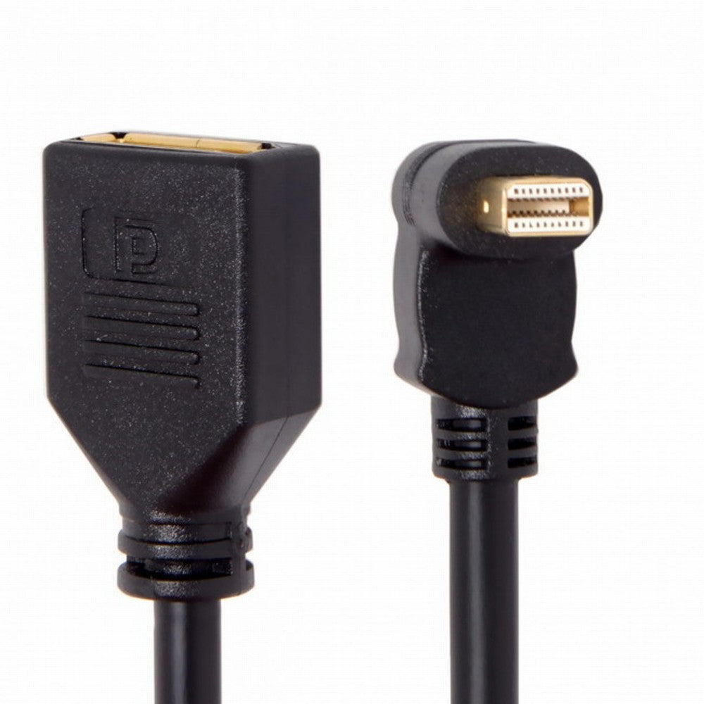 Up Angled Mini DP DisplayPort 90 Degree to DisplayPort Female Cable for Displays Monitors DP-013-UP