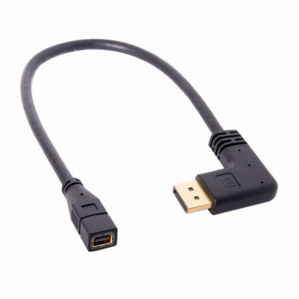 Right Angled DP DisplayPort 90 Degree to Mini DP DisplayPort Female Cable for Displays Monitors DP-048-RI