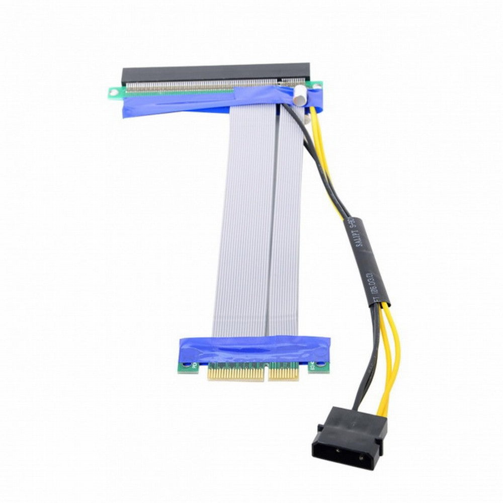 PCI-E Express 4x to 16x Flex Cable Extender Converter Riser Card Adapter with 4pin Power 15cm EP-005