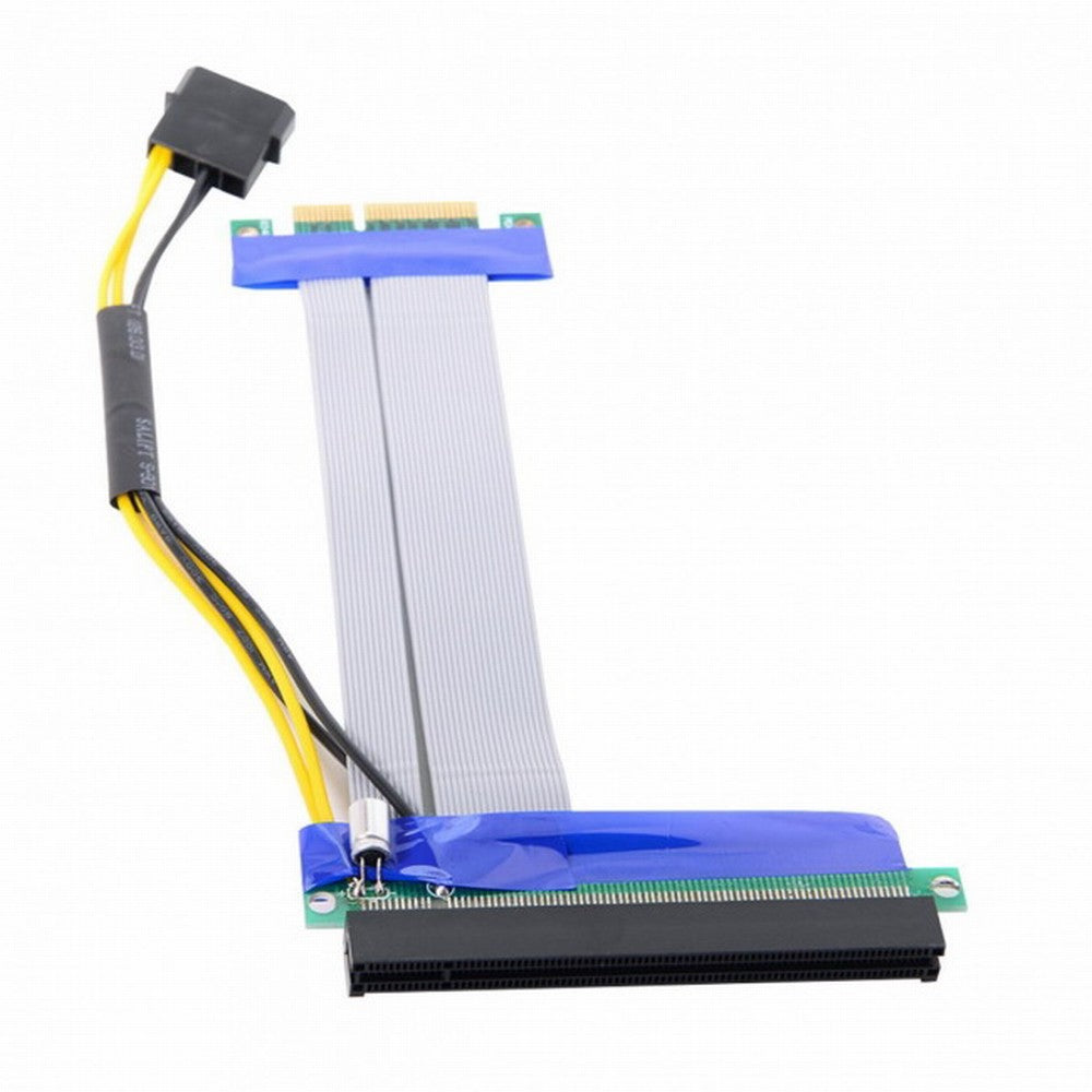 PCI-E Express 4x to 16x Flex Cable Extender Converter Riser Card Adapter with 4pin Power 15cm EP-005