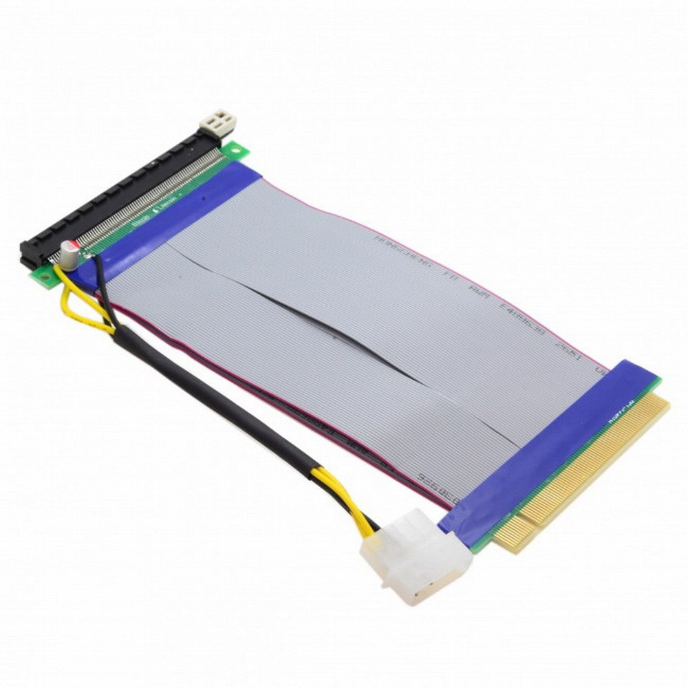 PCI-E Express 16X to 16x Riser Extender Card with Molex IDE Power Ribbon Cable 20cm EP-074