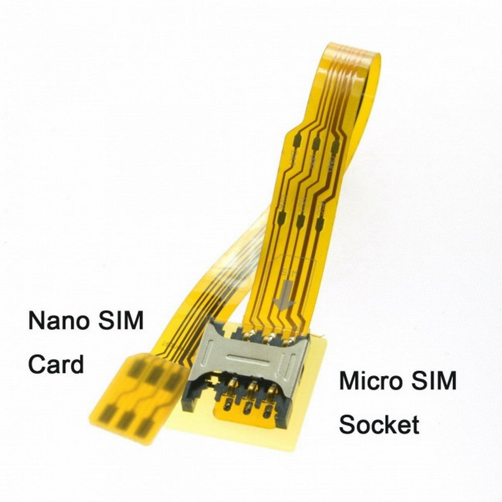 Micro SIM Card to Nano SIM Kit Male to Female Extension Soft Flat FPC Cable Extender 10cm EP-083