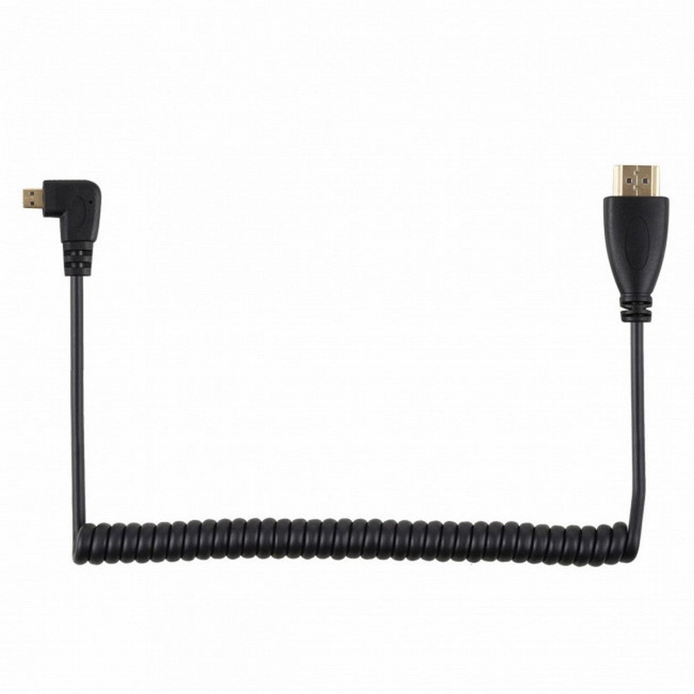 Stretch Left Angled 90 Degree Micro HDMI to HDMI Male HDTV Cable 4K for Cell Phone Tablet Camera HD-110-LE