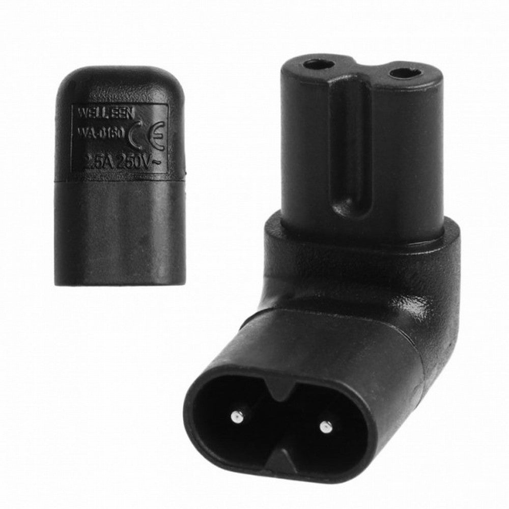 Figure 8 IEC 320 C7 to C8 90 Degree Up Down Angled Right Angle AC Power Adapter Extension PW-038