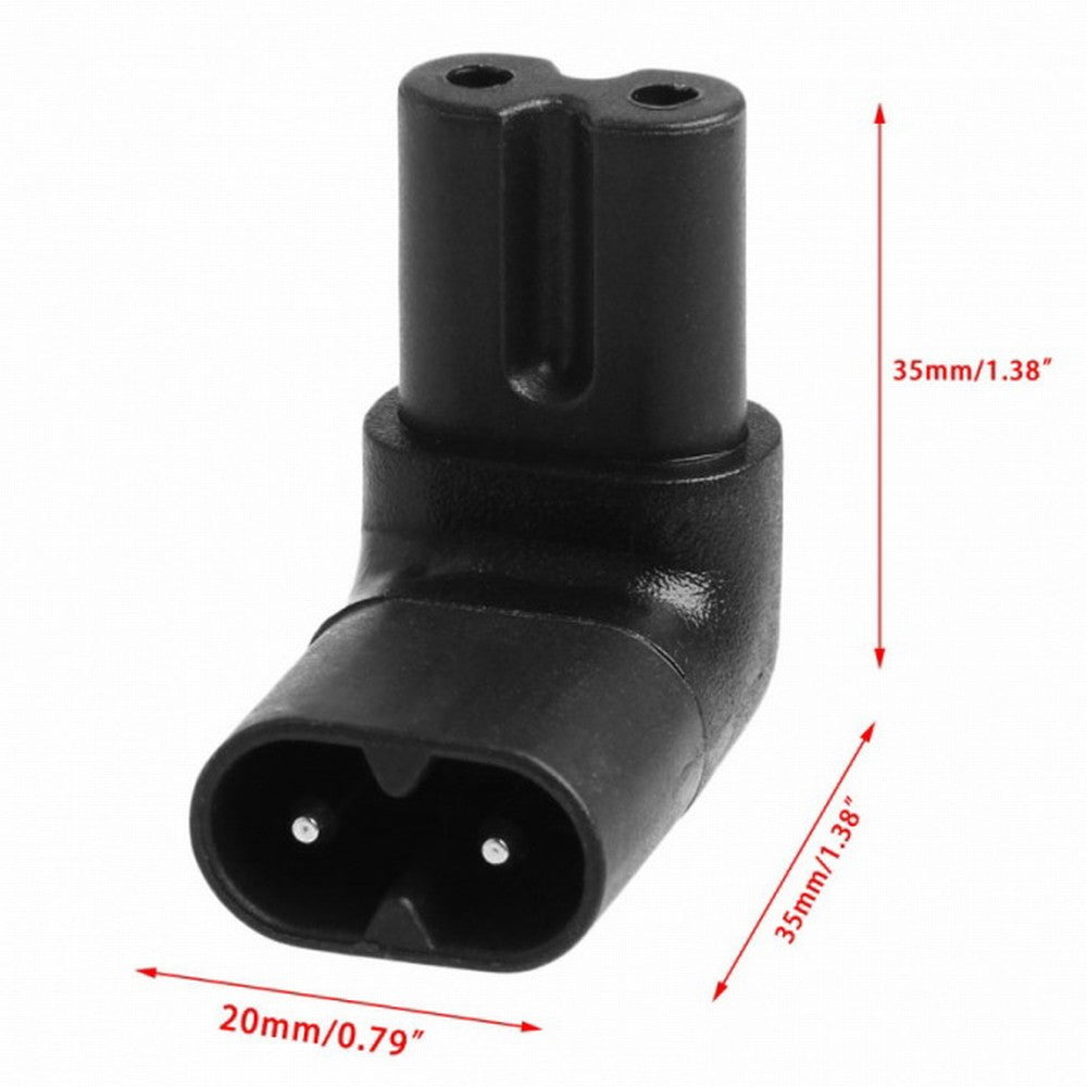Figure 8 IEC 320 C7 to C8 90 Degree Up Down Angled Right Angle AC Power Adapter Extension PW-038