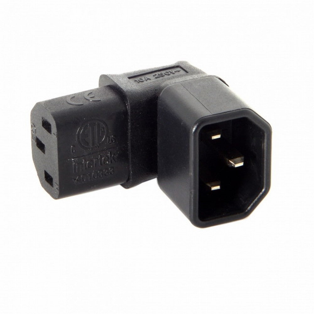 IEC Male C14 to Up Direction Right Angled 90 Degree IEC Female C13 Power Extension Adapter AC Convertor PW-031-UP