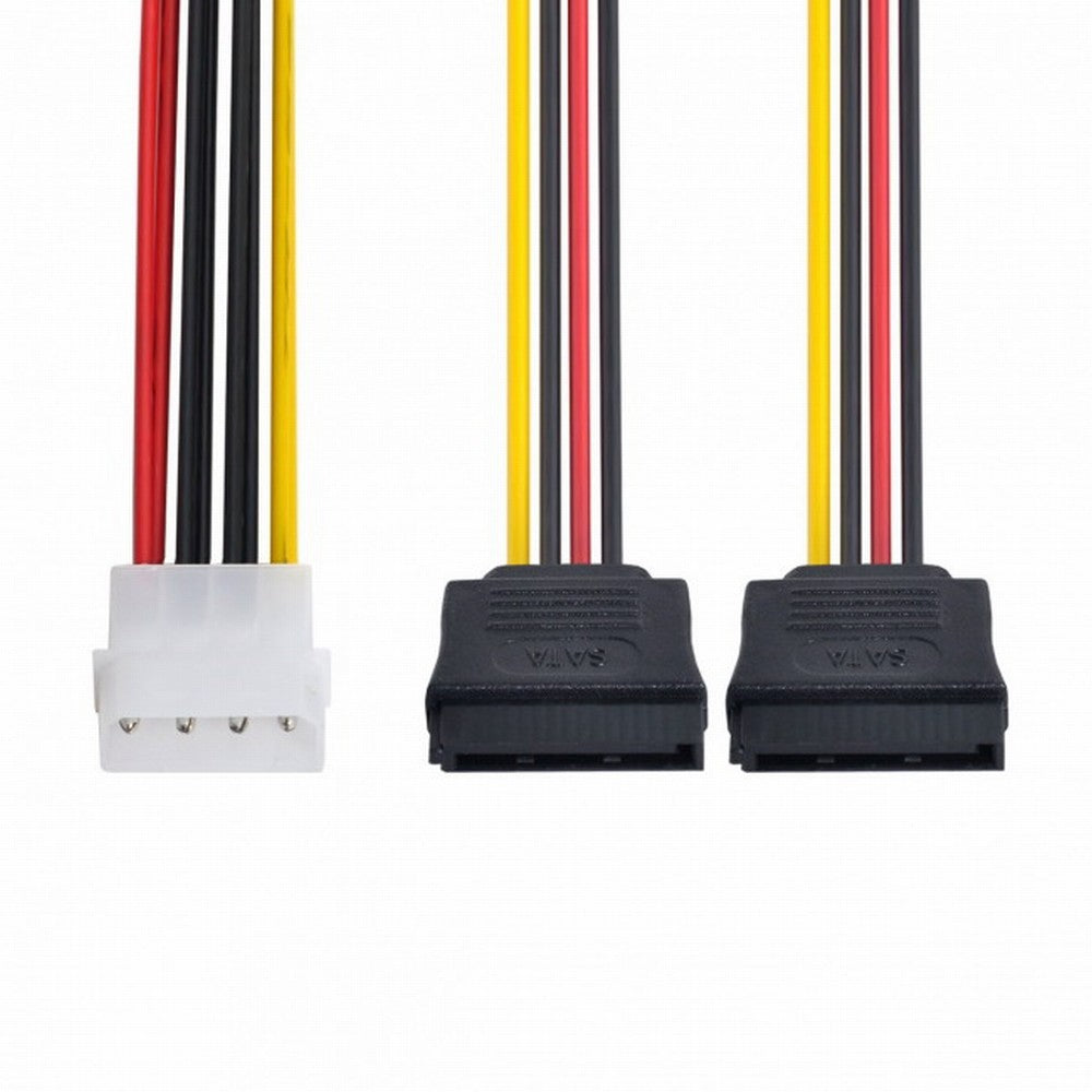 IDE to Dual SATA II 15pin Y Splitter 10cm Hard Disk Power Supply Extension Cable SA-056