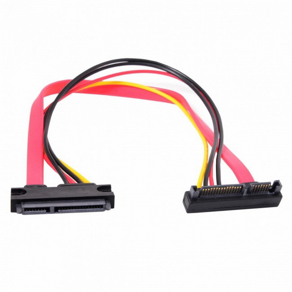 Up Angled SATA III 3.0 7+15 22 Pin SATA Male to Female Data Power Extension Cable 30cm SA-065-UP