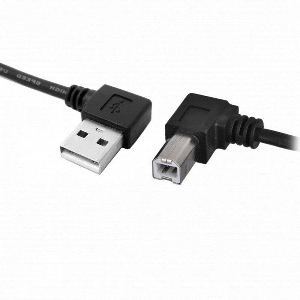 Right Angled USB 2.0 A Male - B Male Printer Scanner 90 Degree Cable 50cm 100cm CC-U2-032-RI