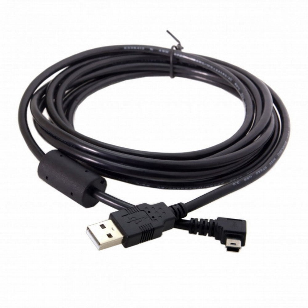 Mini USB B Type 5pin Male Right Angled 90 Degree to USB 2.0 Male Data Cable with Ferrite U2-057-RI-3.0M/U2-057-RI-5.0M