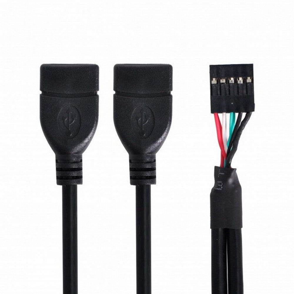 USB 9Pin 10Pin Motherboard Female Header to Dual USB 2.0 Female Adapter Cable 50cm U2-129