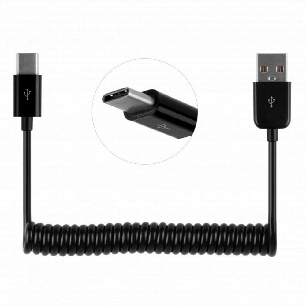 Stretch USB-C 3.1 Type C Male to Standard USB 2.0 A Male Data Cable for Tablet Mobile Phone UC-078-BK-1.0M