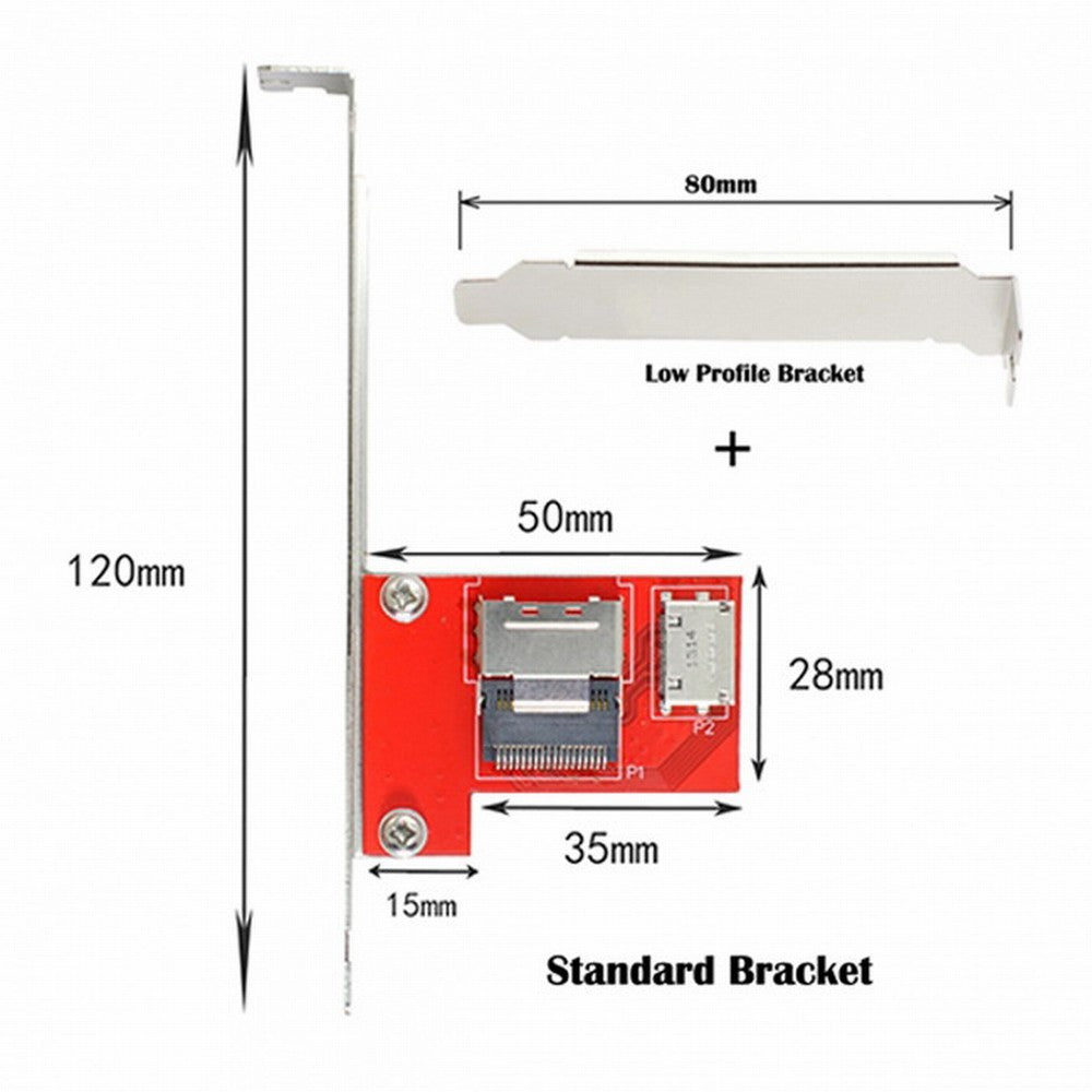 PCI-Express 4.0 Mini SAS SFF-8087 to Oculink SFF-8611 SFF-8612 PCBA Female Adapter With Bracket SF-041