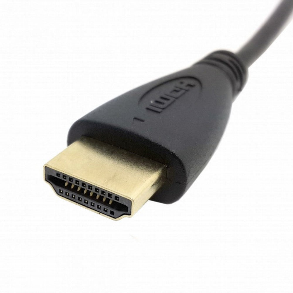 Left Angled 90 Degree Micro HDMI to HDMI Male HDTV Cable for Cell Phone Tablet Camera HD-066-LE