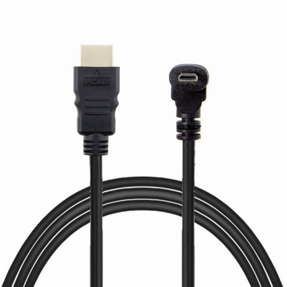 Up Angled 90 Degree Micro HDMI to HDMI Male HDTV Cable for Cell Phone Tablet Camera HD-066-UP