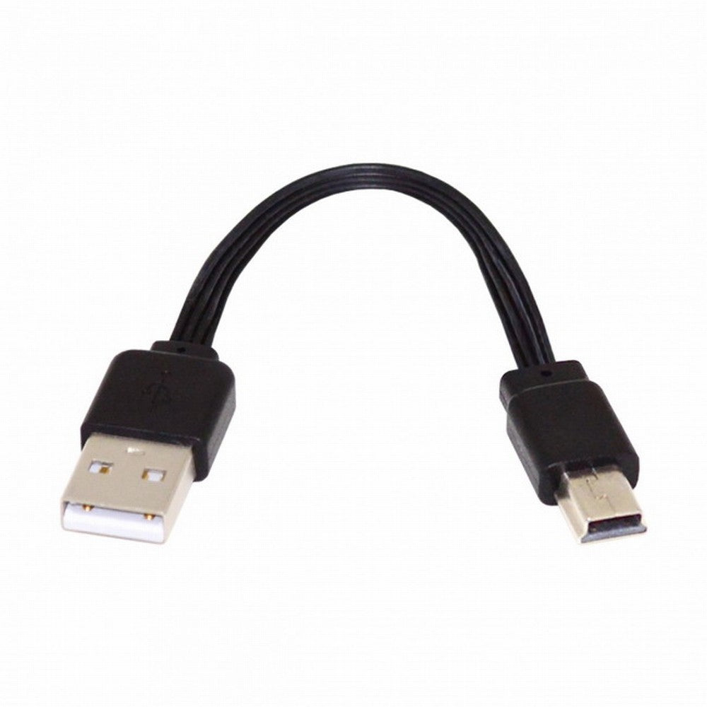 13cm USB 2.0 Type-A Male to Mini 5Pin USB Male Data Flat Slim FPC Cable for FPV Disk Phone U2-042-BK-0.13M