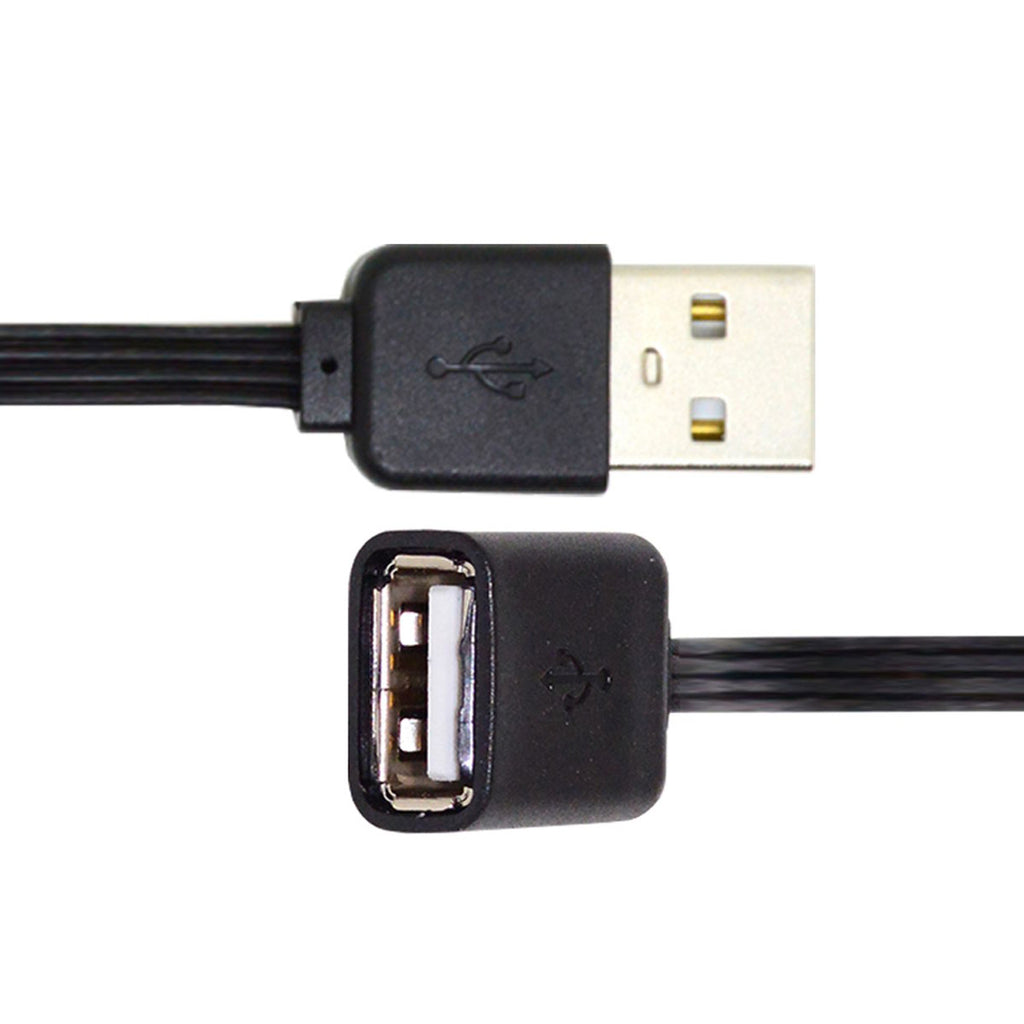 13cm USB 2.0 Type-A Male to Type-A Male Female Data Flat Slim FPC Cable for FPV Disk Phone U2-047-BK-0.13M
