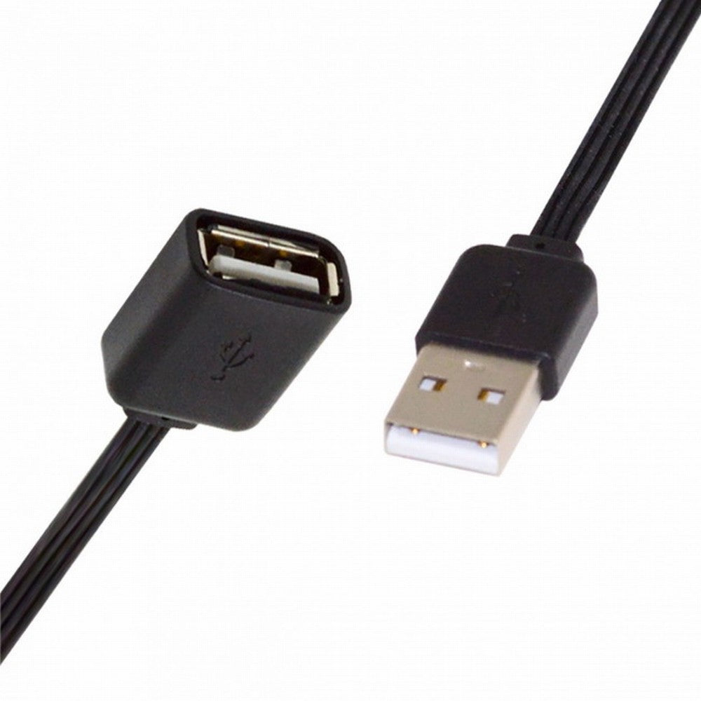 13cm USB 2.0 Type-A Male to Type-A Male Female Data Flat Slim FPC Cable for FPV Disk Phone U2-047-BK-0.13M