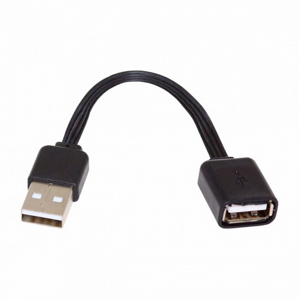 13cm USB 2.0 Type-A Male to Type-A Male Female Data Flat Slim FPC Cable for FPV Disk Phone U2-047-BK-0.13M