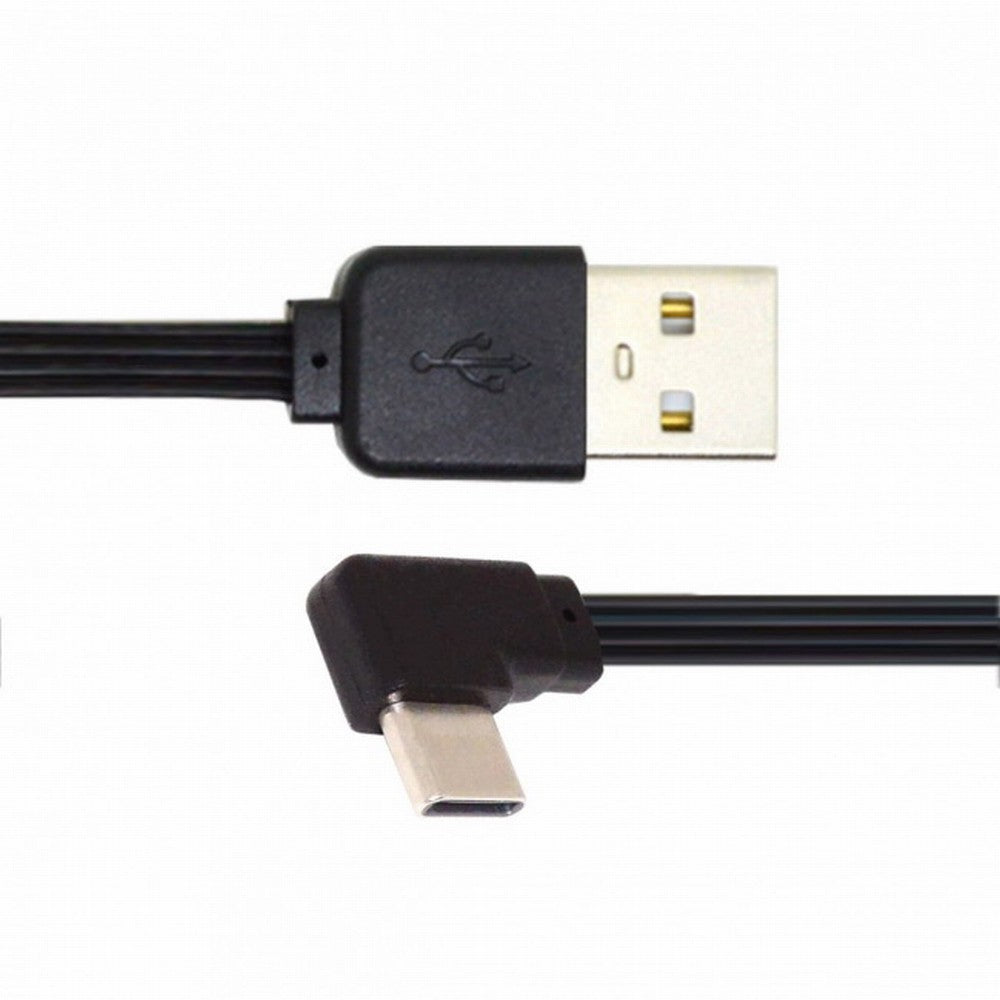 13cm USB 2.0 Type-A Male to USB-C Type-C Left Right Angled 90 Degree Data Flat Slim FPC Cable for FPV Disk Phone UC-096-RI-0.13M