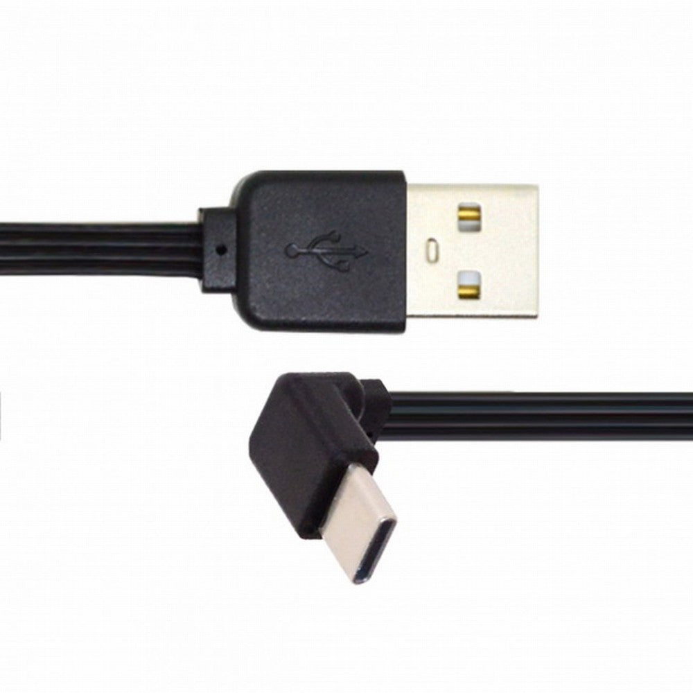 13cm USB 2.0 Type-A Male to USB-C Type-C Up Down Angled 90 Degree Data Flat Slim FPC Cable for FPV Disk Phone UC-096-UP-0.13M